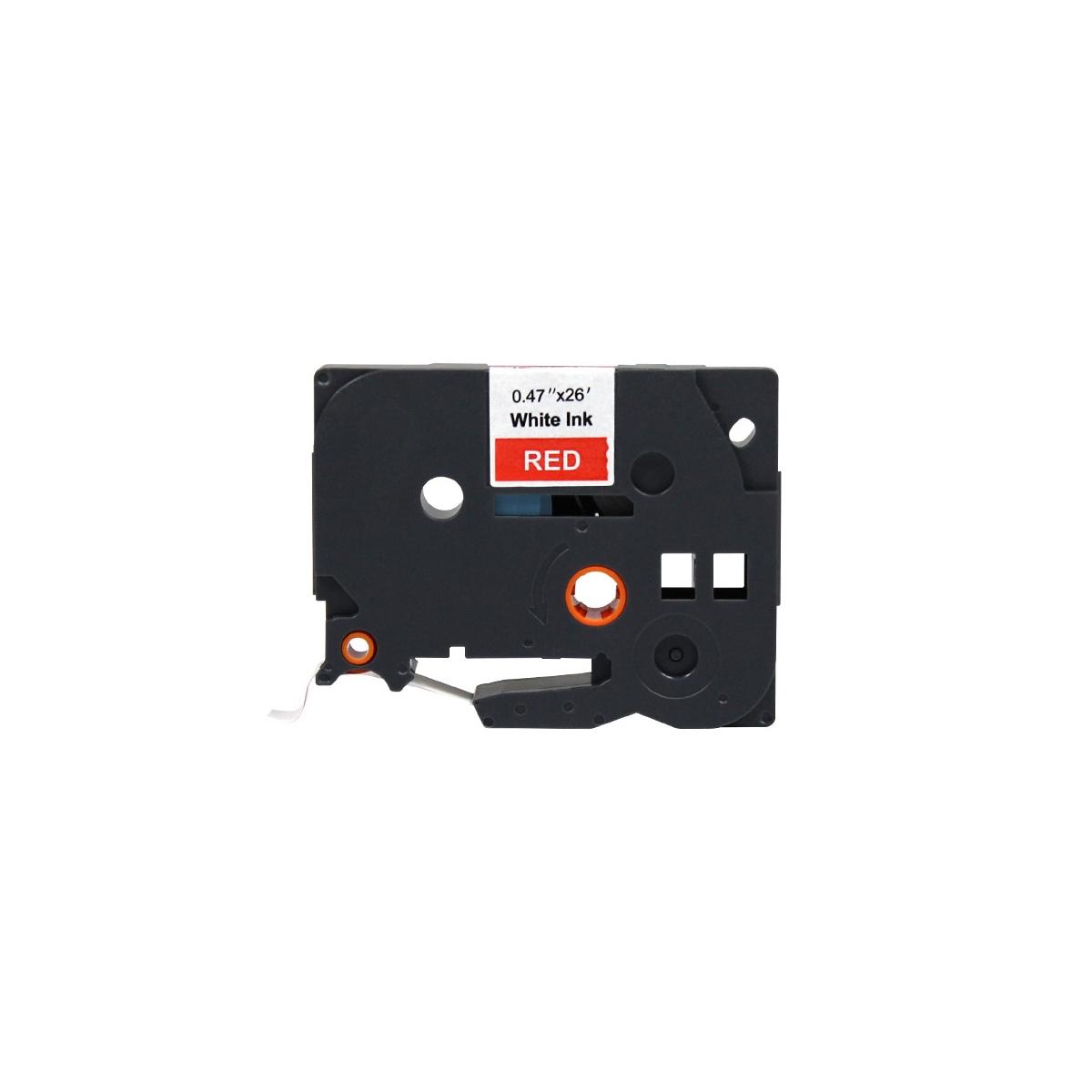 Nastro Compatibile Laminato Bianco su Rosso (12mm X 8m) per BROTHER TZe-435
