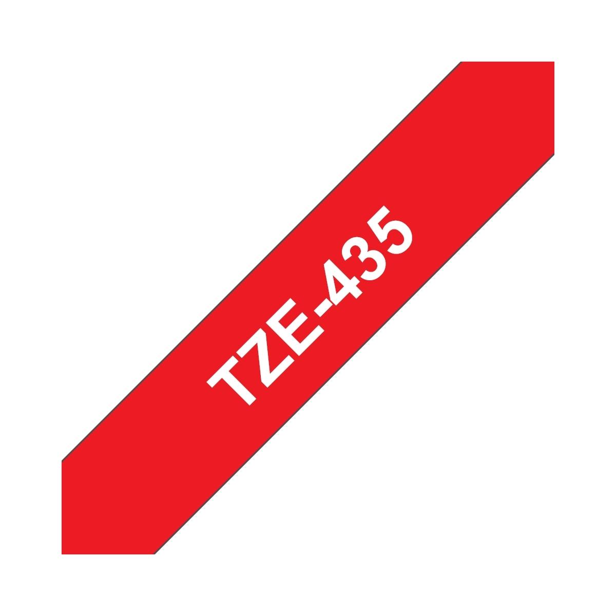 Nastro Compatibile Laminato Bianco su Rosso (12mm X 8m) per BROTHER TZe-435