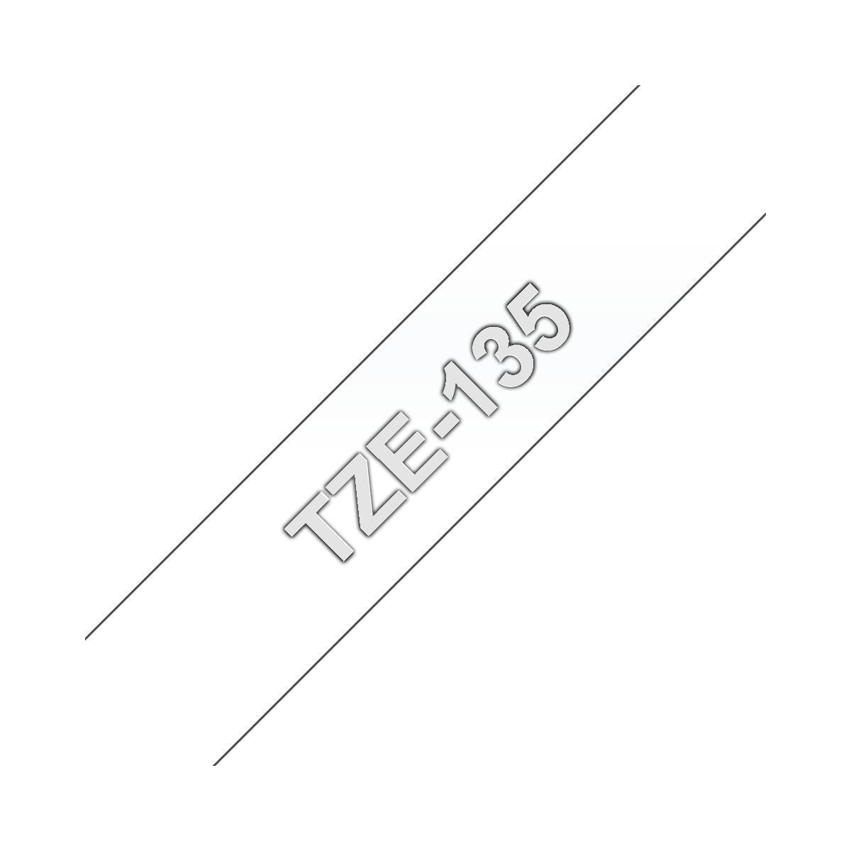 Nastro Compatibile Laminato Bianco su Trasparente (12mm X 8m) per BROTHER TZe-135