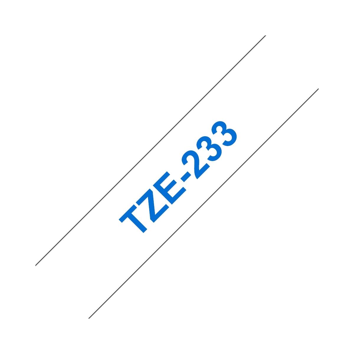Nastro Compatibile Laminato Blu su Bianco (12mm X 8m) per BROTHER TZe-233