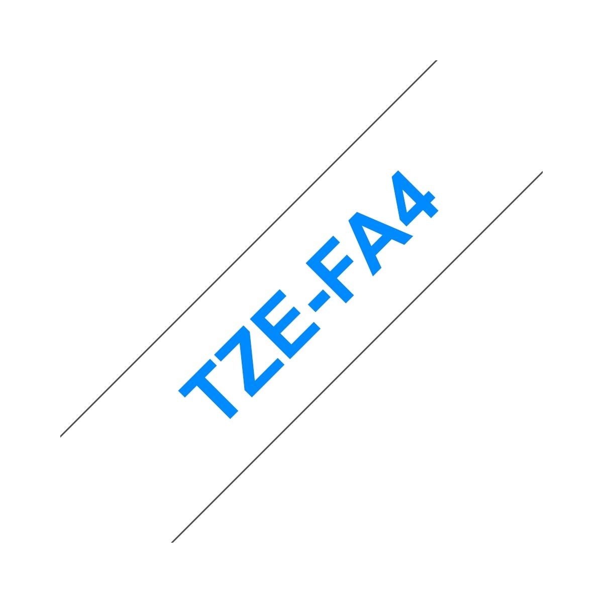 Nastro Compatibile per Tessuti Laminato Blu su Bianco (18mm X 3m) per BROTHER TZEFA4 (banda applicabile con stiratura)