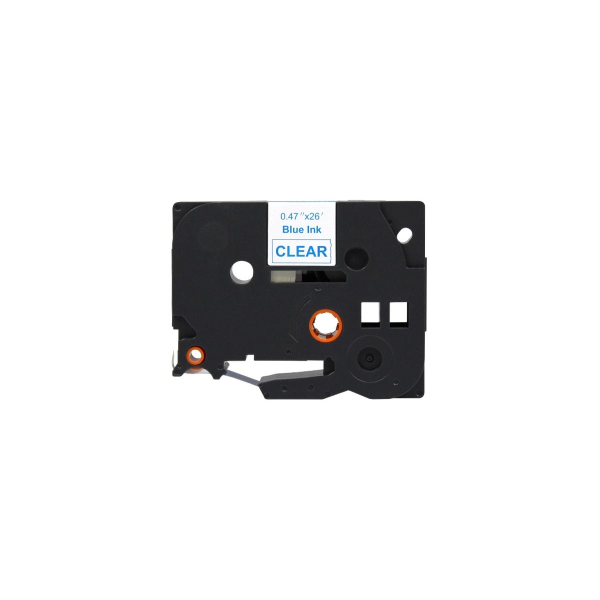 Nastro Compatibile Laminato Blu su Trasparente (12mm X 8m) per BROTHER TZe-133
