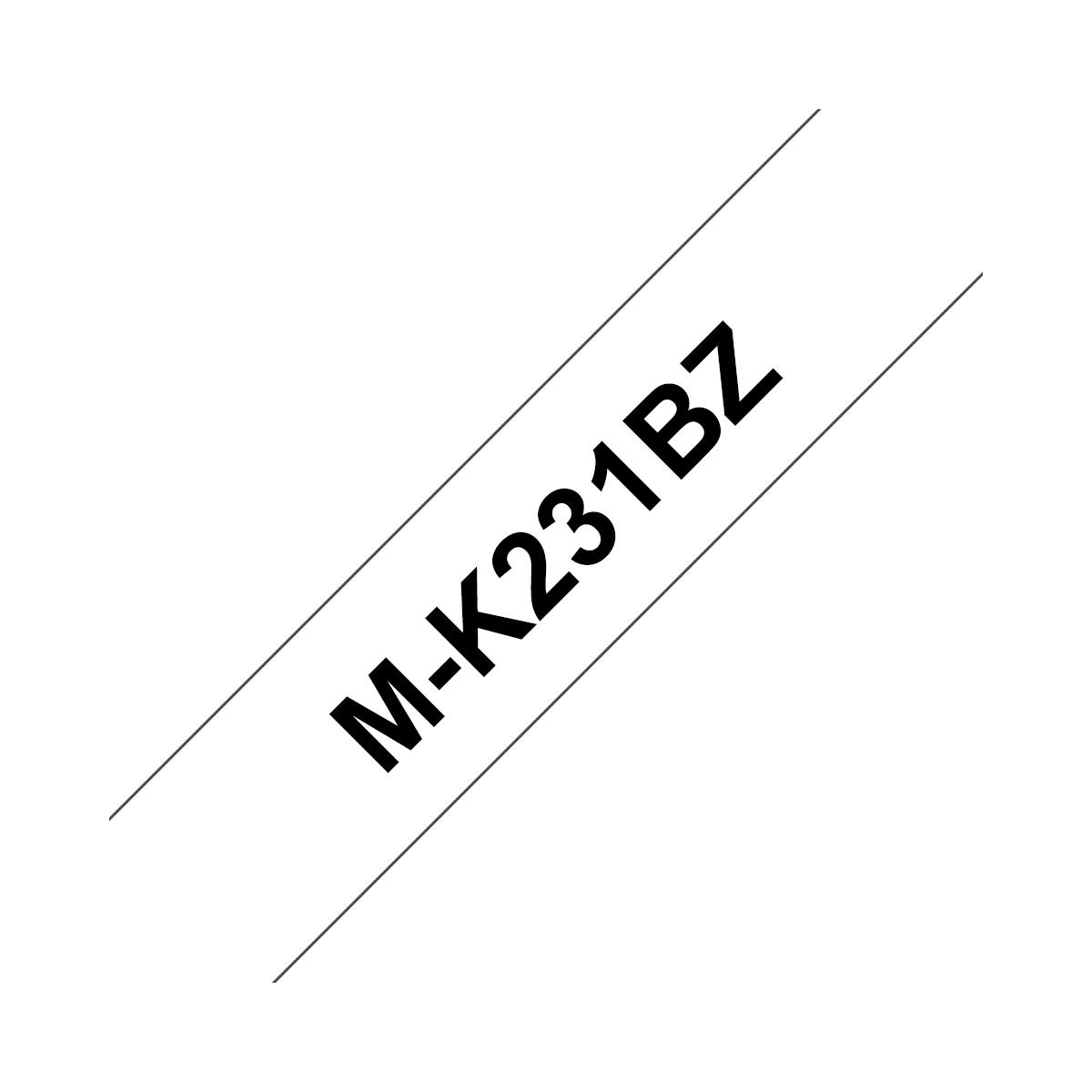 Nastro Compatibile Nero su Bianco (12mm X 8m) per BROTHER M-K231SBZ, M-K231S