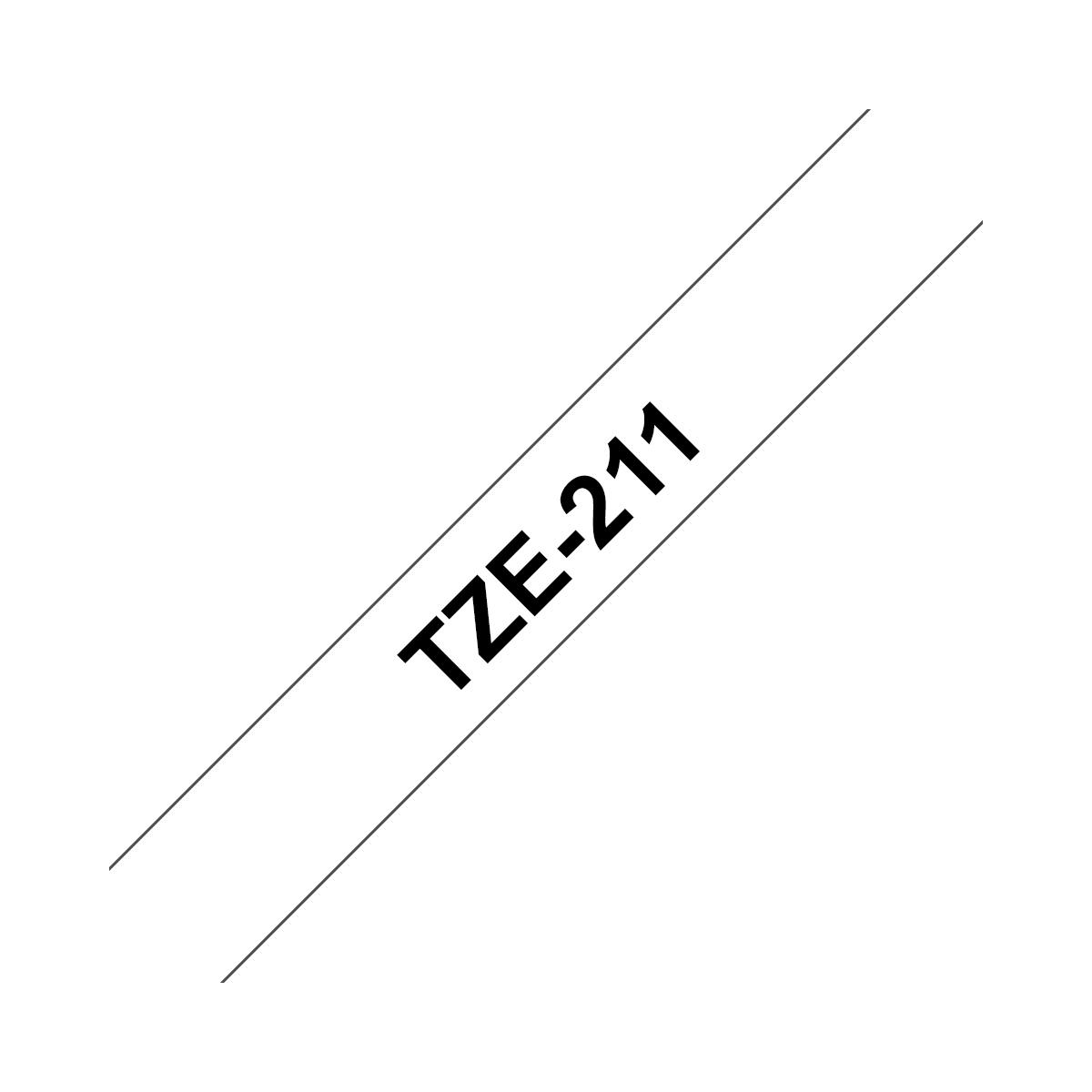 Nastro Compatibile Laminato Nero su Bianco (6mm X 8m) per BROTHER TZe-211