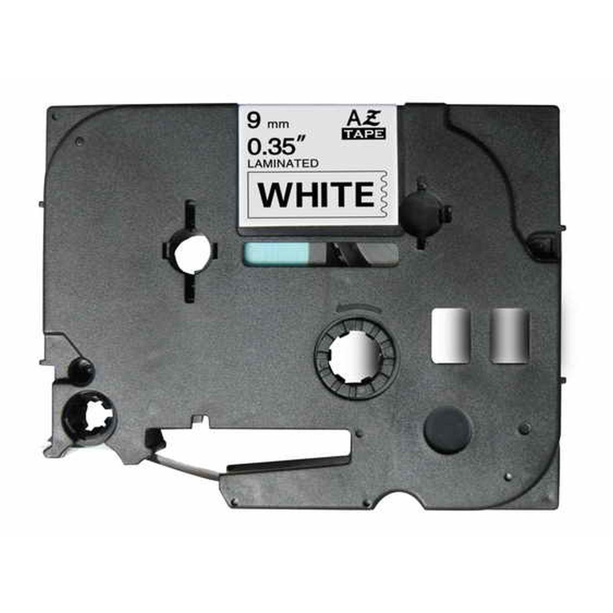 Nastro Compatibile Laminato Nero su Bianco (9mm X 8m) per BROTHER TZe-221