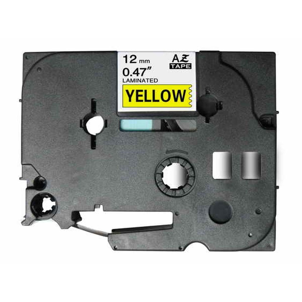 Nastro Compatibile Laminato Nero su Giallo (12mm X 8m) per BROTHER TZe-631
