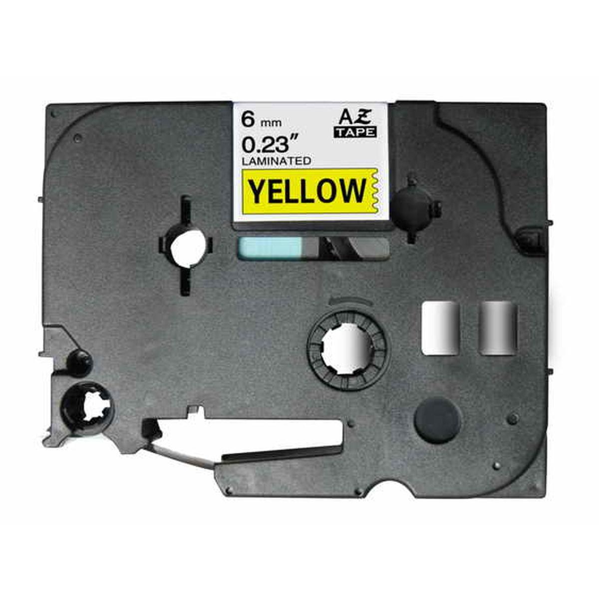 Nastro Compatibile Laminato Nero su Giallo (6mm X 8m) per BROTHER TZe-611