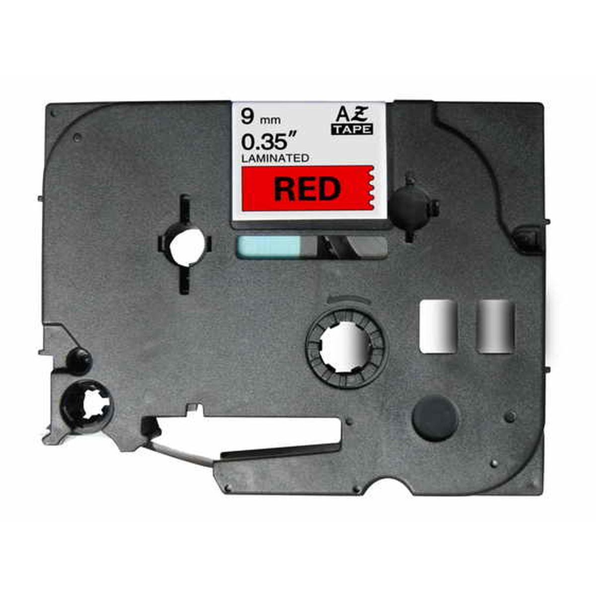 Nastro Compatibile Laminato Nero su Rosso (9mm X 8m) per BROTHER TZe-421