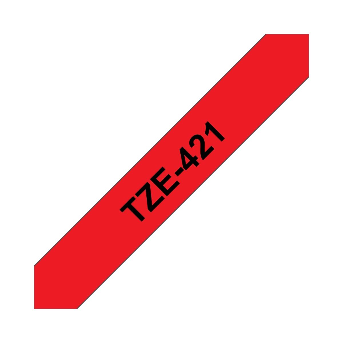 Nastro Compatibile Laminato Nero su Rosso (9mm X 8m) per BROTHER TZe-421