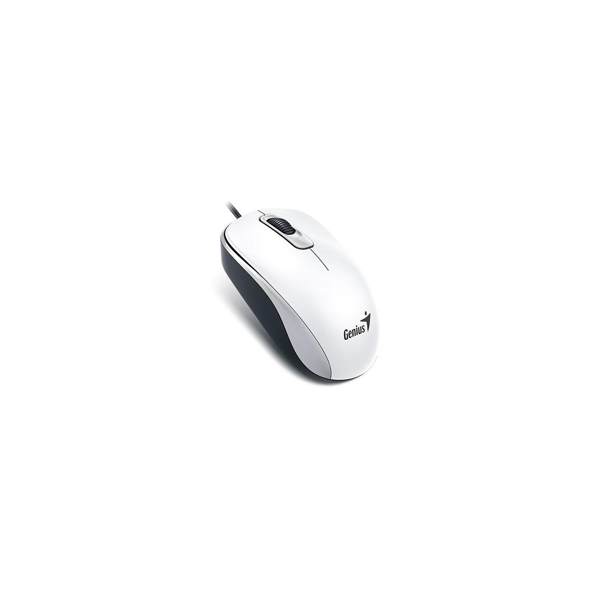Mouse ottico Genius USB DX110 1000 dpi Bianco 1,5 m