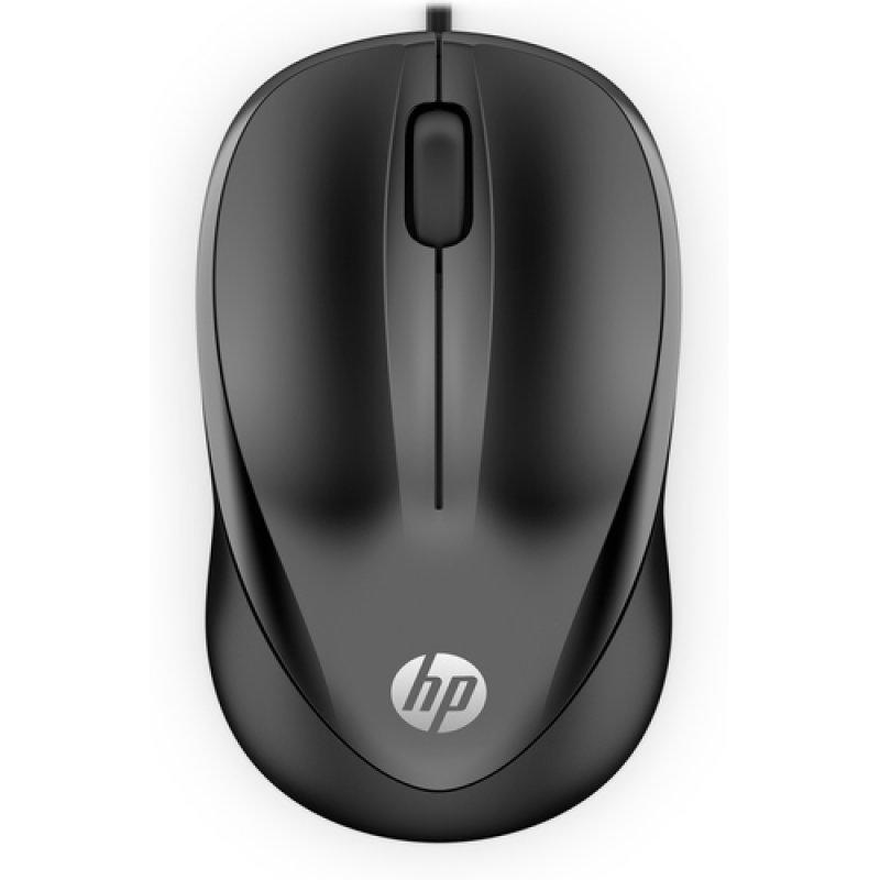 Mouse USB HP 1000 1200 dpi - 3 pulsanti - Uso ambidestro - Cavo da 1,50 m - Colore nero