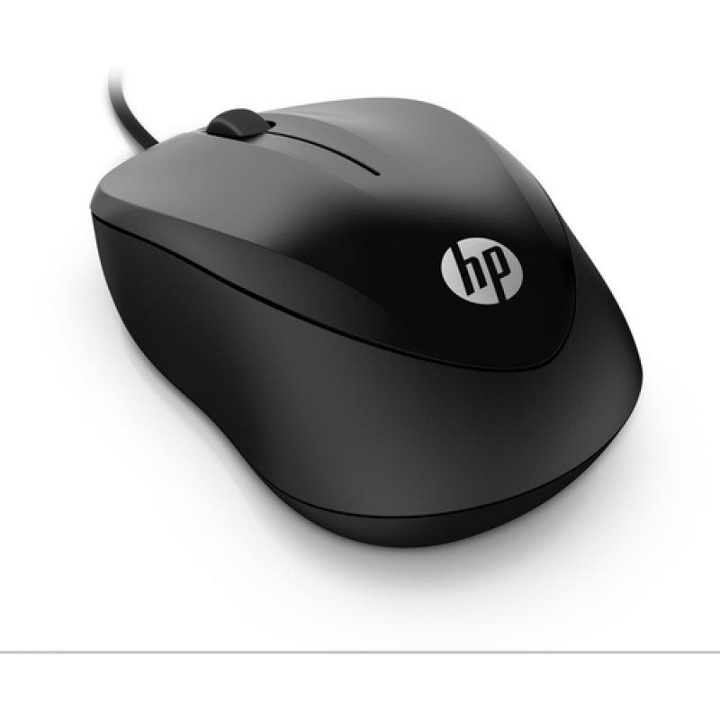 Mouse USB HP 1000 1200 dpi - 3 pulsanti - Uso ambidestro - Cavo da 1,50 m - Colore nero