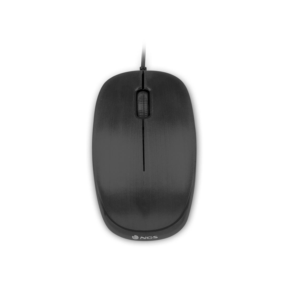 NGS Flame Mouse USB 1000dpi - 3 pulsanti - Uso ambidestro - Colore nero
