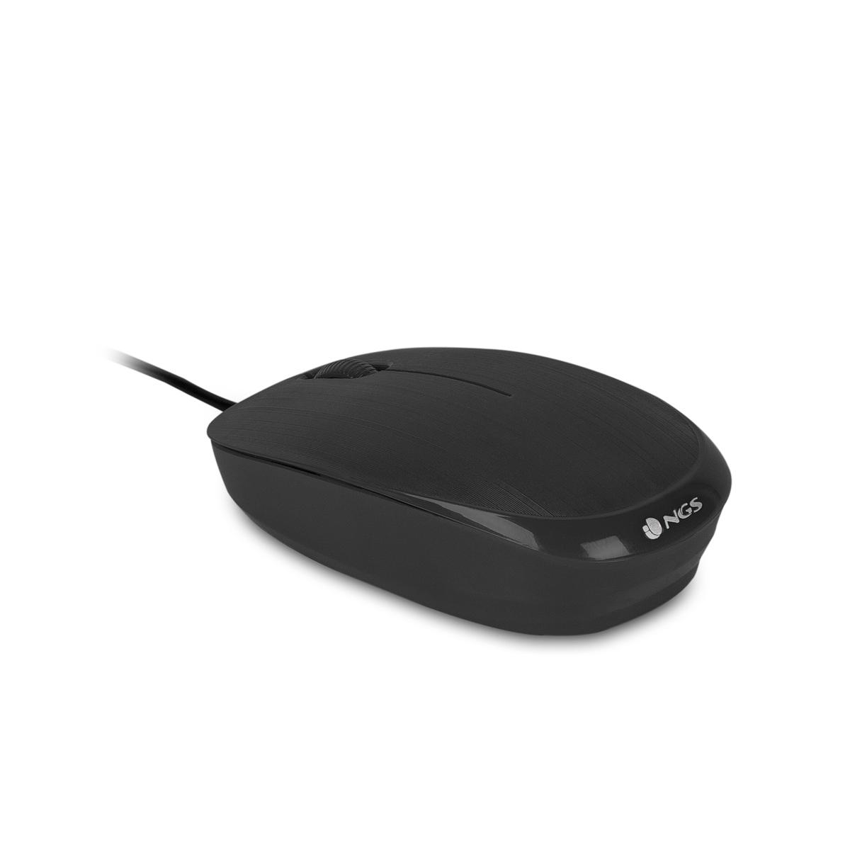 NGS Flame Mouse USB 1000dpi - 3 pulsanti - Uso ambidestro - Colore nero