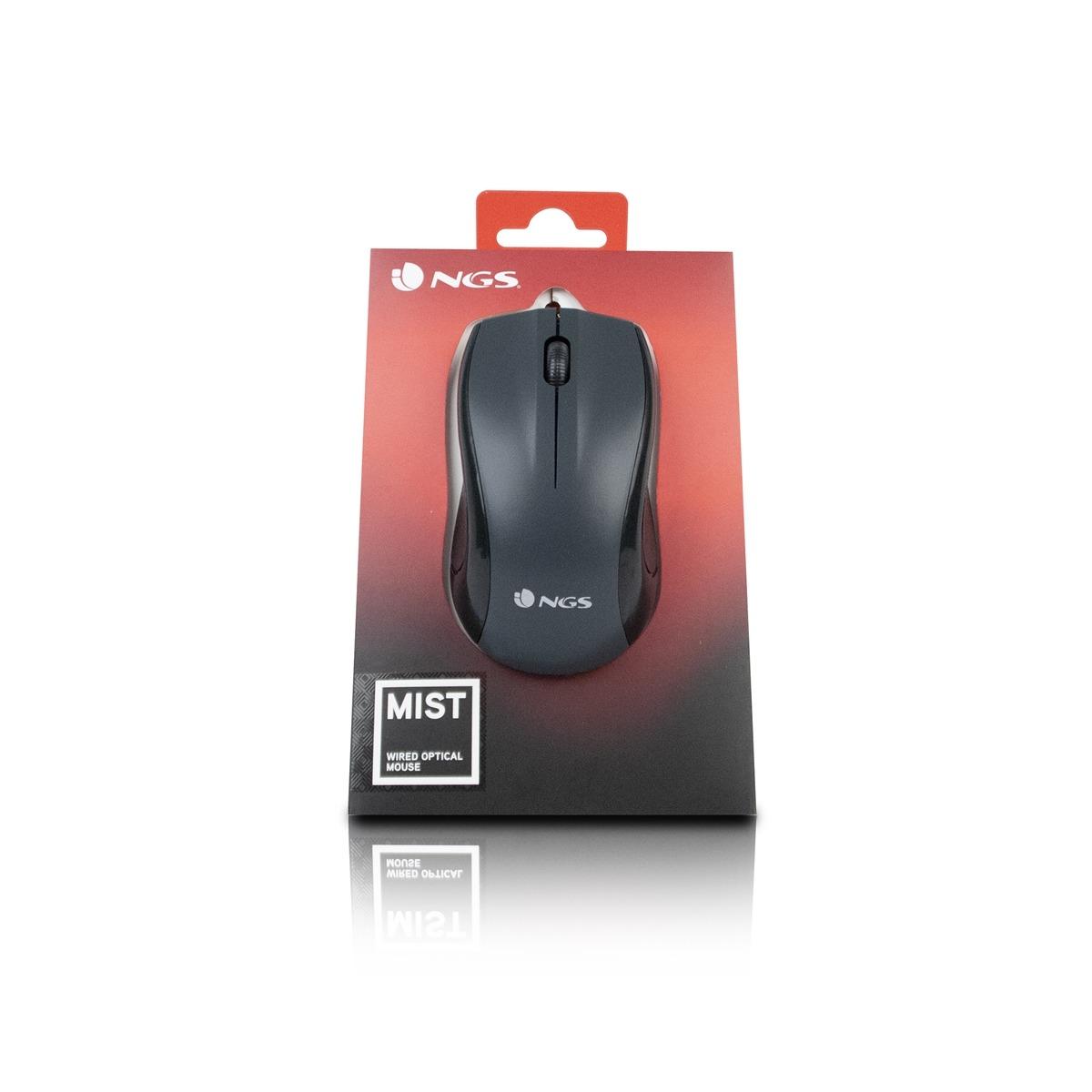 NGS Mist USB Mouse 1000dpi - 3 pulsanti - Uso ambidestro - Colore nero