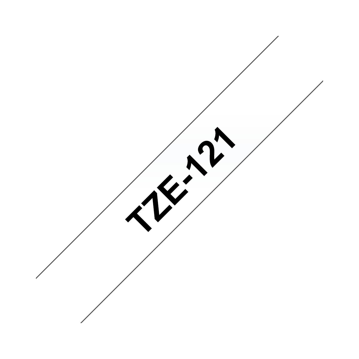 Nastro Compatibile Laminato Nero su Trasparente (9mm X 8m) per BROTHER TZe-121