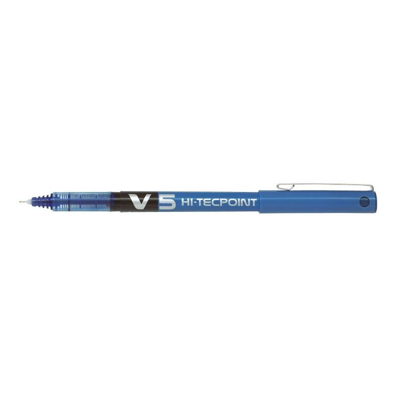 Penna Pilot V5 Roller HI-Tecpoint - Punta fine 0,5 mm - Corsa 0,3 mm - Colore Blu