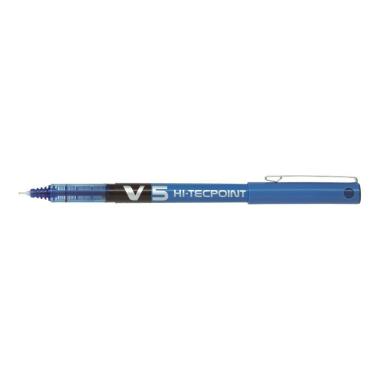 Penna Pilot V5 Roller HI-Tecpoint - Punta fine 0,5 mm - Corsa 0,3 mm - Colore Blu