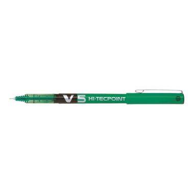 Penna Pilot V5 Roller HI-Tecpoint - Punta fine 0,5 mm - Corsa 0,3 mm - Colore Verde