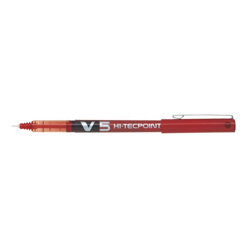 Penna Pilot V5 Roller HI-Tecpoint - Punta fine 0,5 mm - Corsa 0,3 mm - Colore Rossa