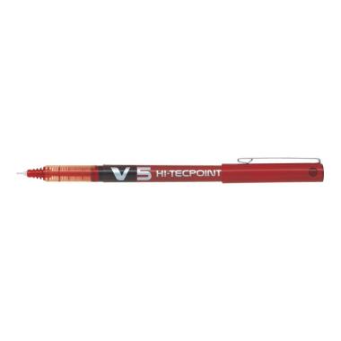 Penna Pilot V5 Roller HI-Tecpoint - Punta fine 0,5 mm - Corsa 0,3 mm - Colore Rossa