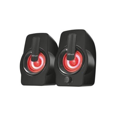 Trust Gemi Altoparlanti USB 2.0 da 12 W - Illuminazione RGB - Controllo del volume - Cavo da 1,40 m - Colore nero