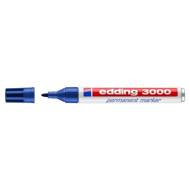Pennarello indelebile Edding 3000 - Punta tonda da 1,5 mm - Corsa da 1,5 mm a 3,0 mm - Ricaricabile - Asciugatura istantanea - Colore blu