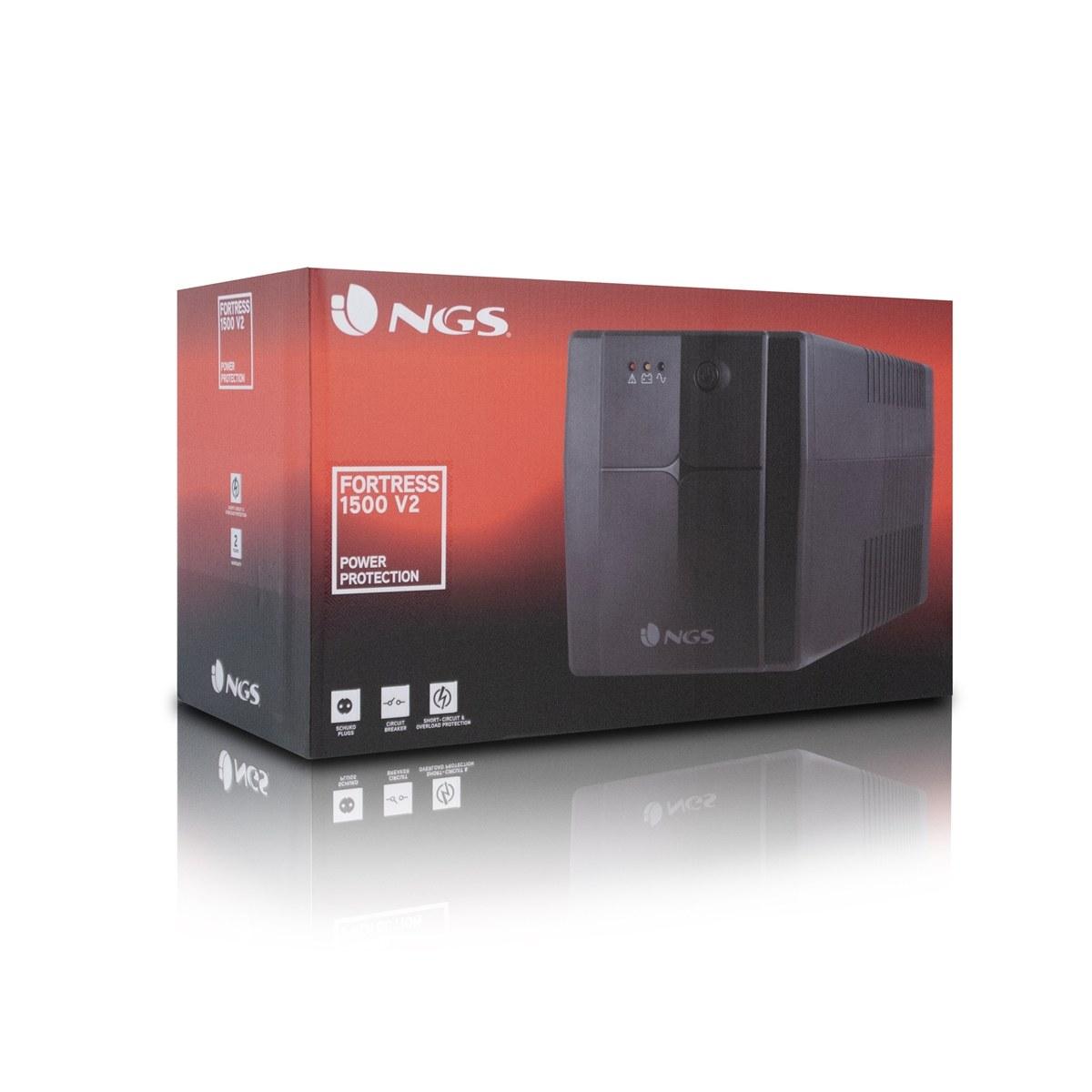 Gruppo di Continuita' UPS NGS Fortress 1500 V2 1200VA UPS 720W - Tecnologia Off Line - Funzione AVR - 4x Schuko - Protezione da sovraccarico e cortocircuito