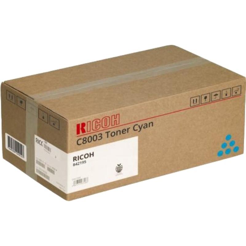 Toner Originale (842195, C8003C) Ricoh Aficio MP C6503 SP (27K) CIANO