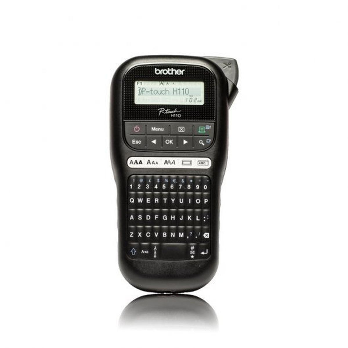 Stampante elettronica portatile per etichette Brother PT-H110 - Schermo LCD - 253 simboli - Velocità 20 mm - Colore nero