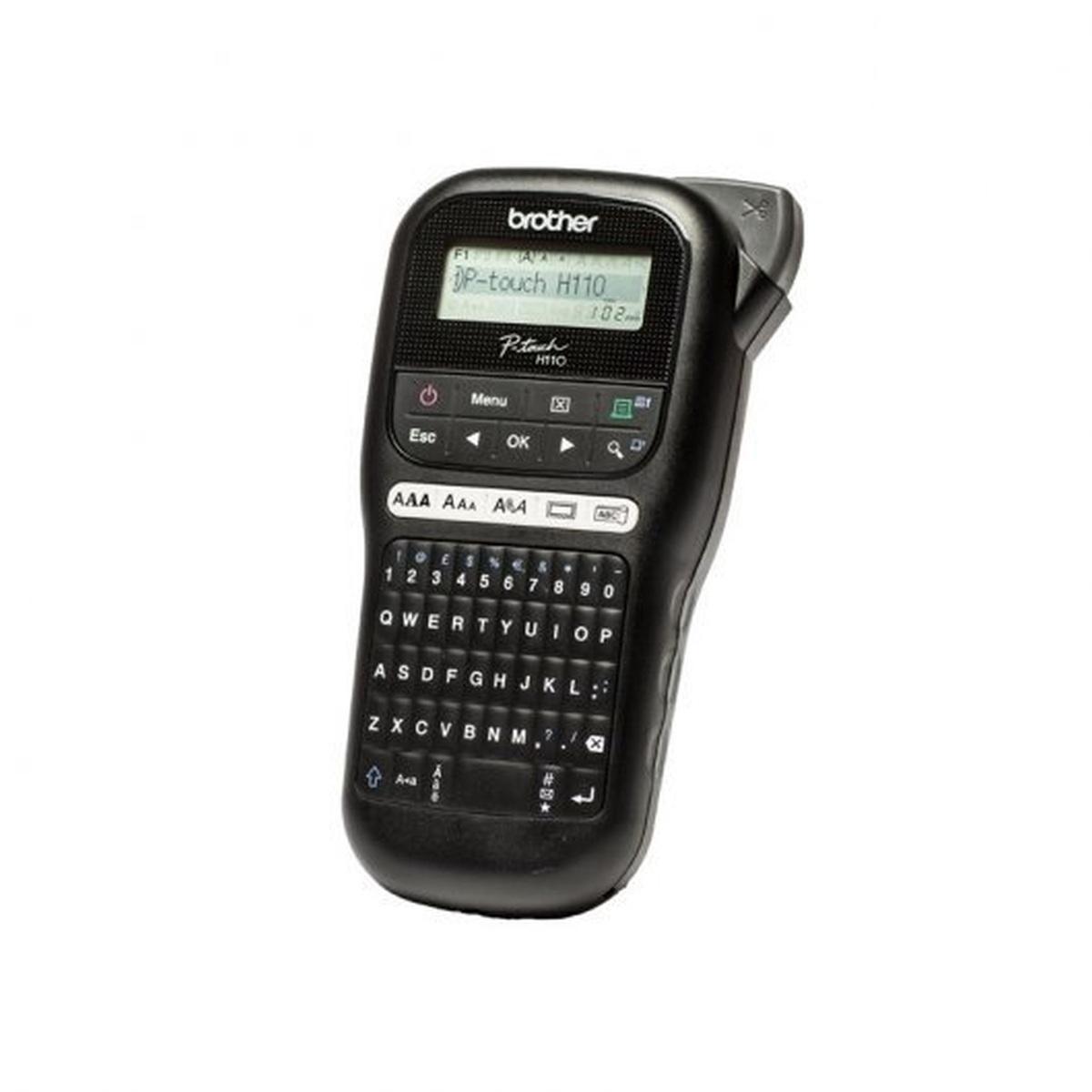 Stampante elettronica portatile per etichette Brother PT-H110 - Schermo LCD - 253 simboli - Velocità 20 mm - Colore nero