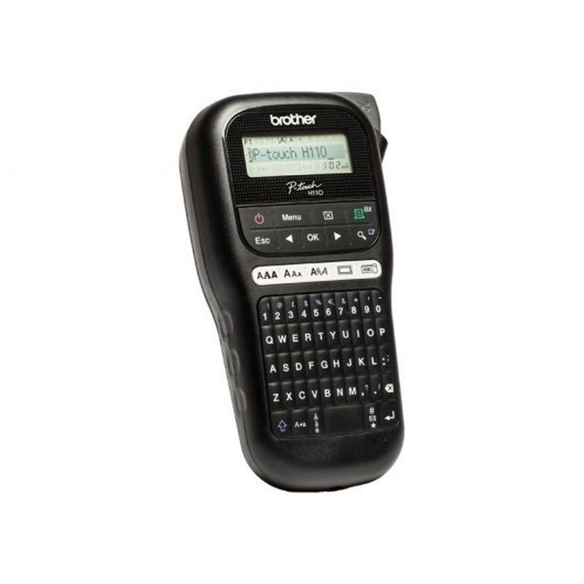 Stampante elettronica portatile per etichette Brother PT-H110 - Schermo LCD - 253 simboli - Velocità 20 mm - Colore nero