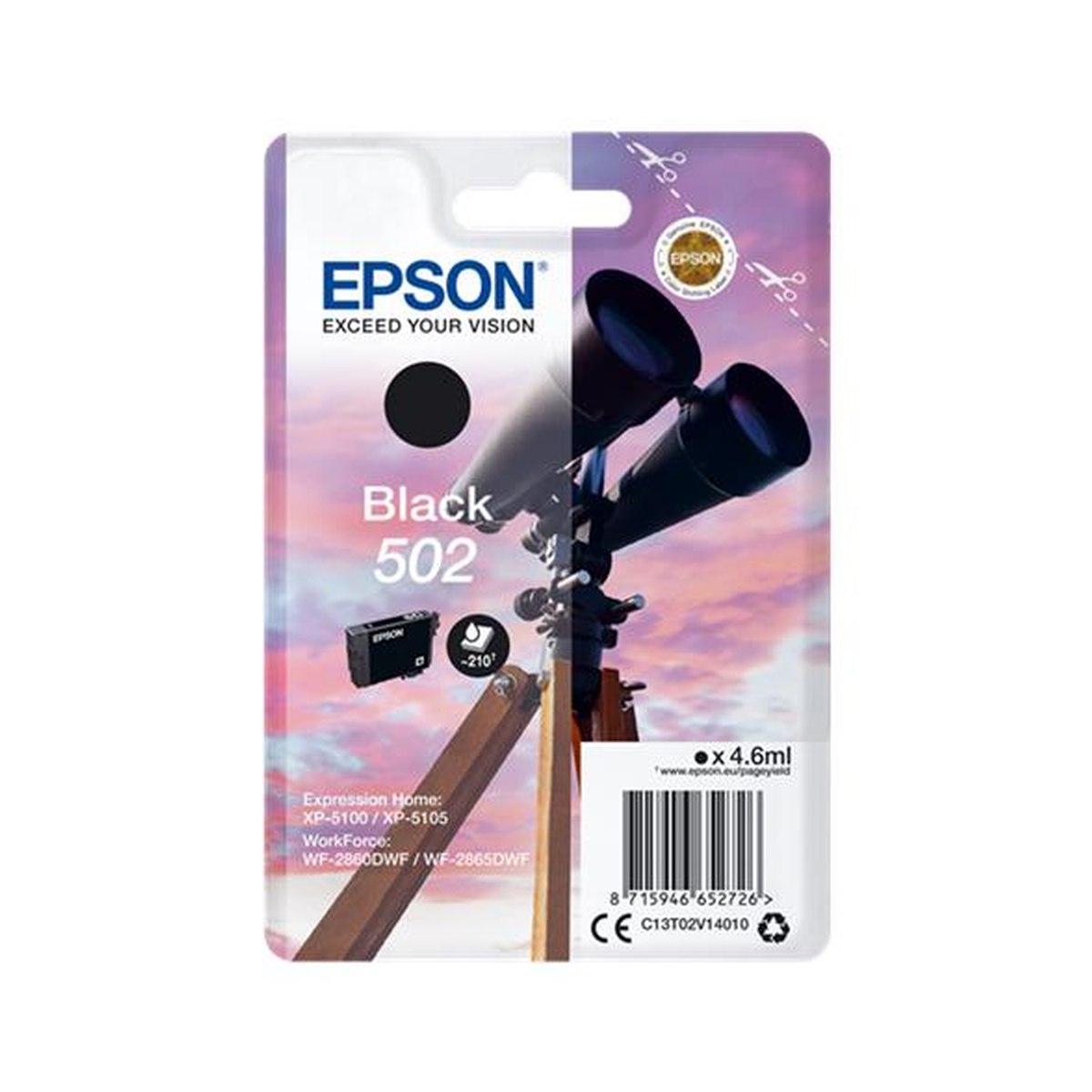 Cartuccia Originale (C13T02V14010, 502) EPSON WF-2860DWF (0,21K) NERO