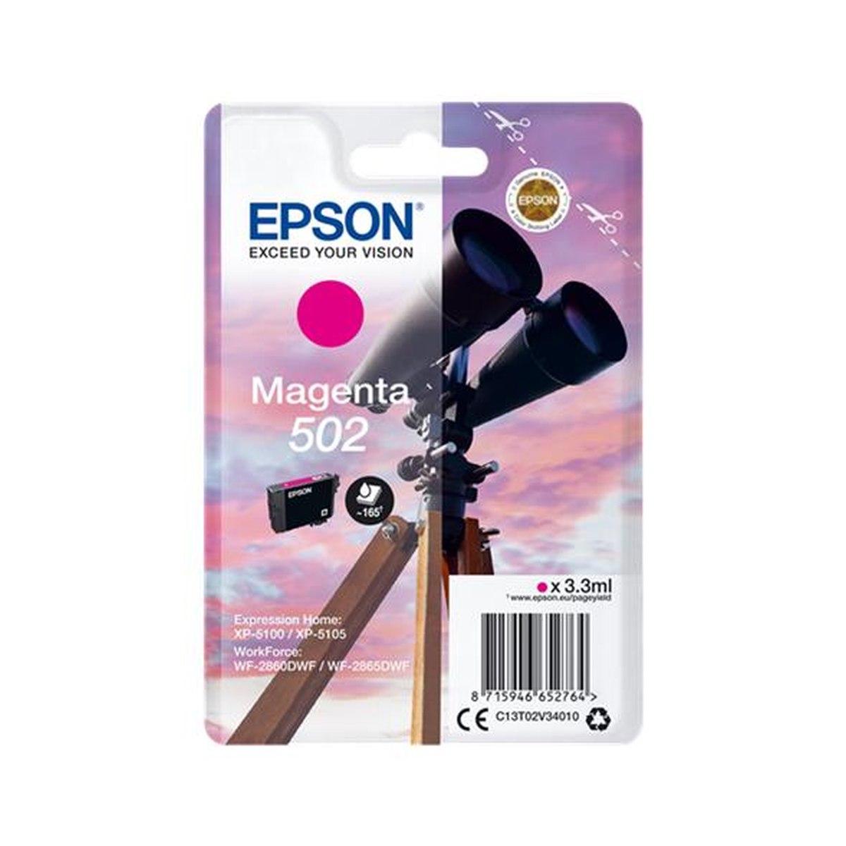Cartuccia Originale (C13T02V34010, 502) EPSON WF-2860DWF (0,165K) MAGENTA