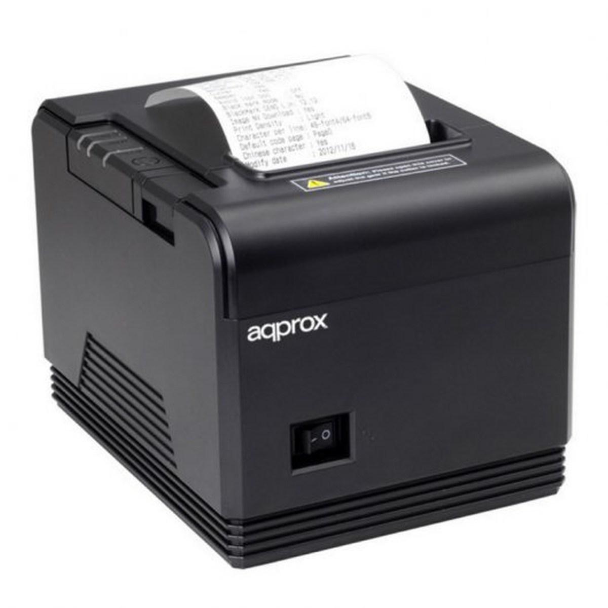 Stampante termica APPROX per Ricevute - Risoluzione 203dpi - Velocità 200mm/s - USB, RS232 e RJ11 - Taglio Automatico e Taglio Manuale