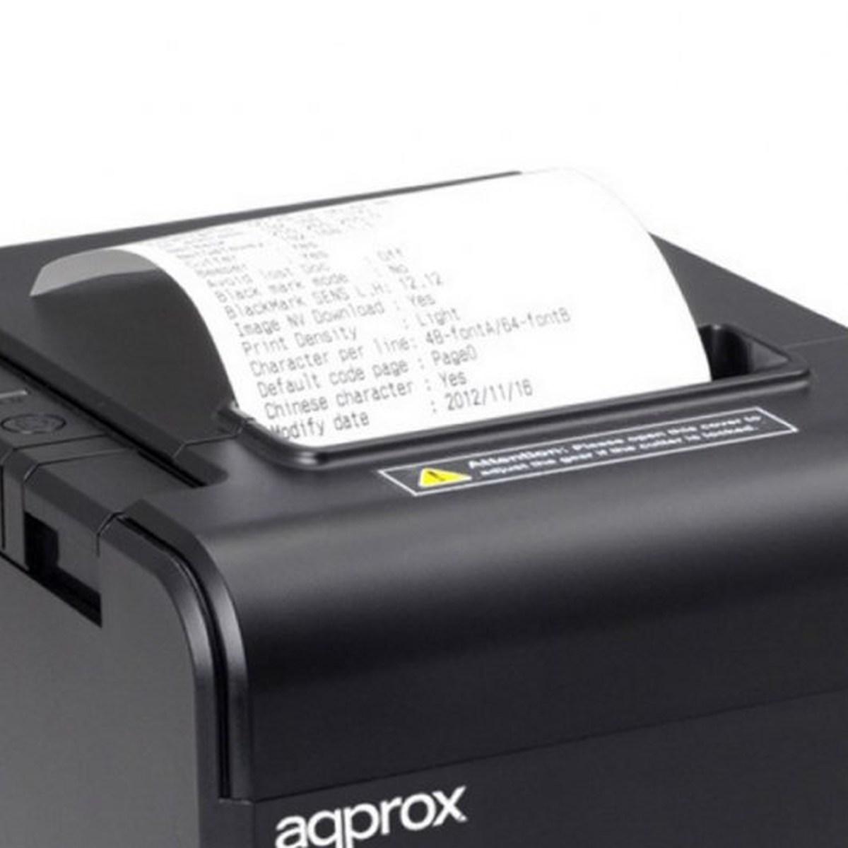 Stampante termica APPROX per Ricevute - Risoluzione 203dpi - Velocità 200mm/s - USB, RS232 e RJ11 - Taglio Automatico e Taglio Manuale