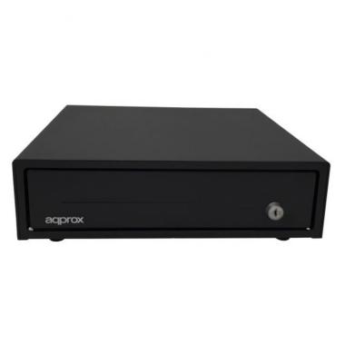 Cassetto Porta Denaro Elettrico Approx - 8 Scomparti - Apertura Manuale e Automatica - Connessione RJ11 NERO