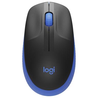 Logitech M190 Mouse Wireless USB Full Size 1000 dpi - 3 pulsanti - Grandi dimensioni - Uso ambidestro - Colore nero / blu