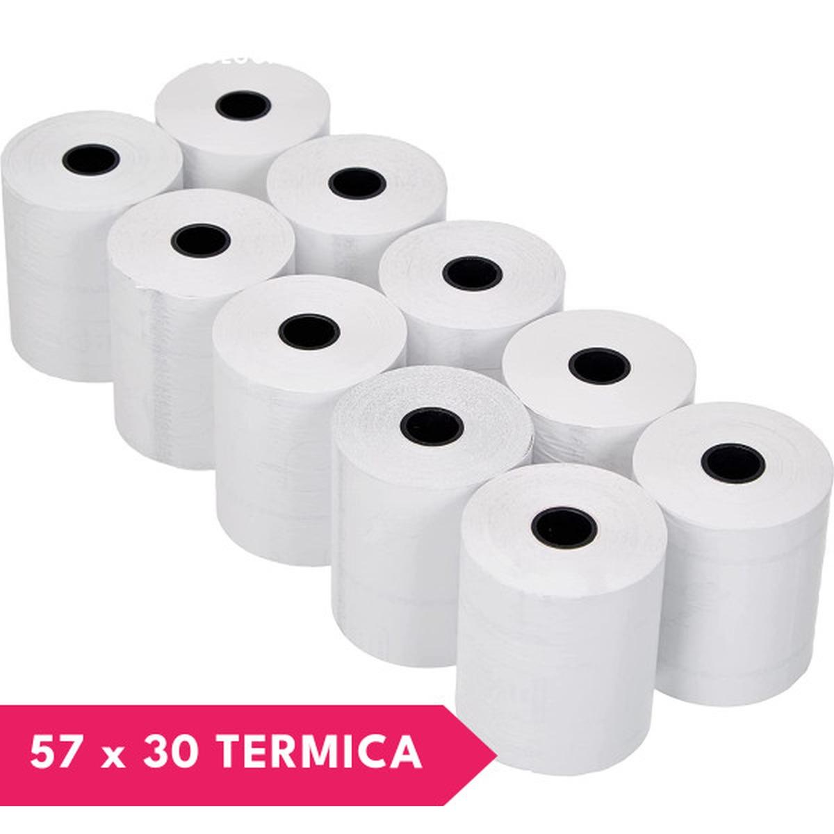 Rotoli Carta Termica per Registratori di Cassa Fiscali 57x30 | 10pz