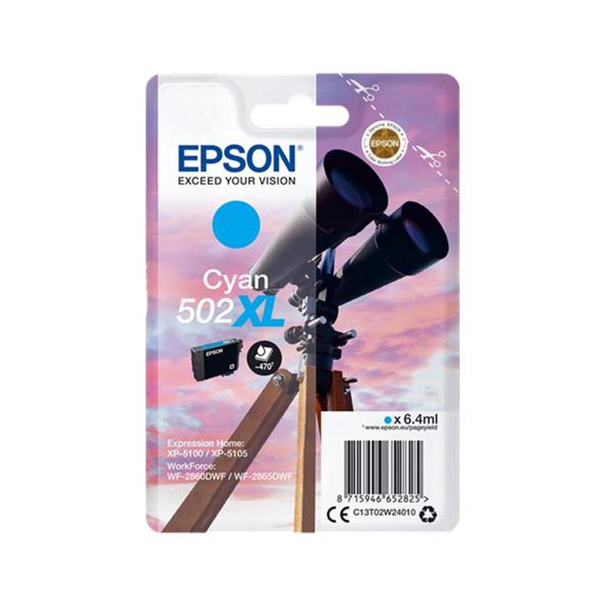 Cartuccia Originale (C13T02W24010, 502XL) EPSON WF-2860DWF (0,470K) CIANO XL