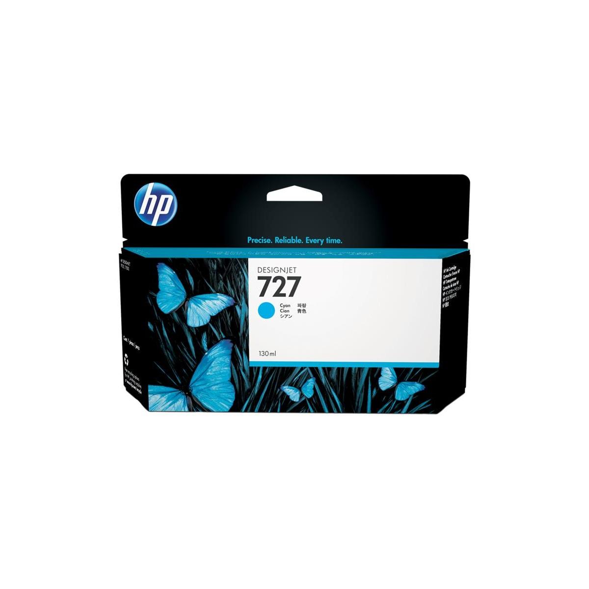 Cartuccia Plotter Originale (B3P19A, F9J76AM, 727) HP DesignJet T1500 ePrinter (130ml) CIANO