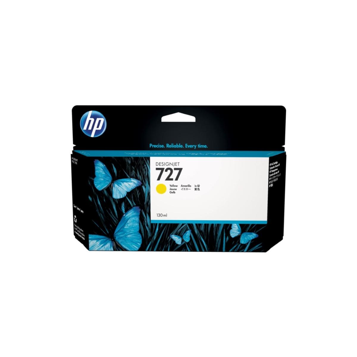 Cartuccia Plotter Originale (B3P21A, F9J78A, 727) HP DesignJet T1500 ePrinter (130ml) GIALLO