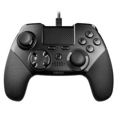 Krom Kaiser USB Controller / Gamepad - 12 pulsanti di risposta - Leve posteriori configurabili - Compatibile con PC, PS3 e PS4 - Cavo da 3 m - Colore nero