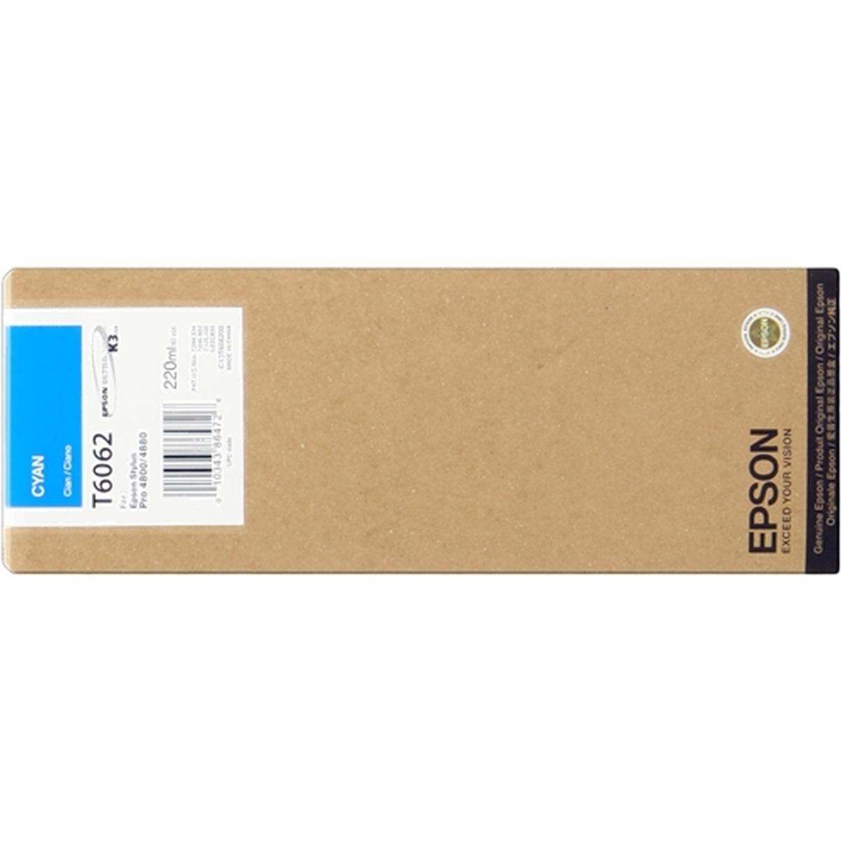 Cartuccia Originale (C13T606200, T6062) EPSON Stylus Pro 4800 (220ml) CIANO