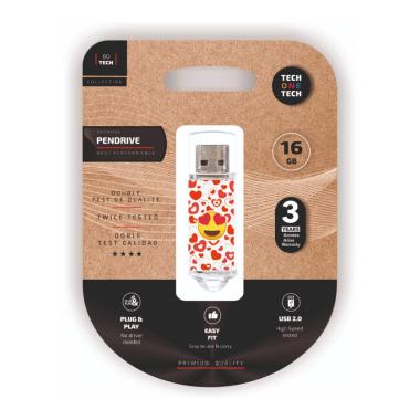 Pendrive TechOneTech Heart Eyes Memoria USB 2.0 16GB