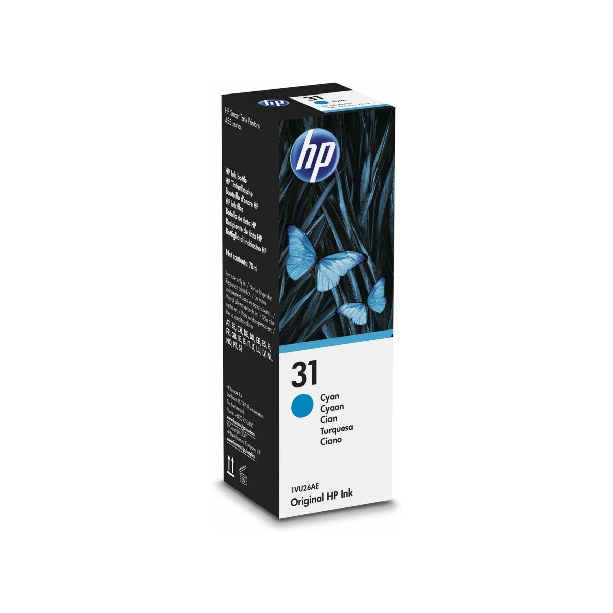 Inchiostro Originale (1VU26AE, 31) HP Smart Tank 450 (70ml) CIANO