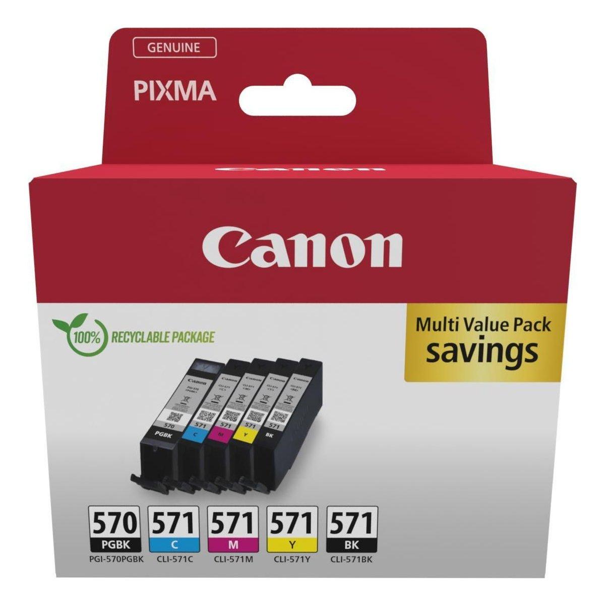 Multipack Originale da 5 pz (PGI570, CLI571) CANON MG6850 (1x15ml / 4x7ml)