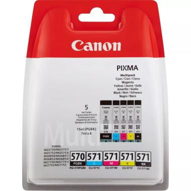 Multipack Originale da 5 pz (PGI570, CLI571) CANON MG6850 (1x15ml / 4x7ml)