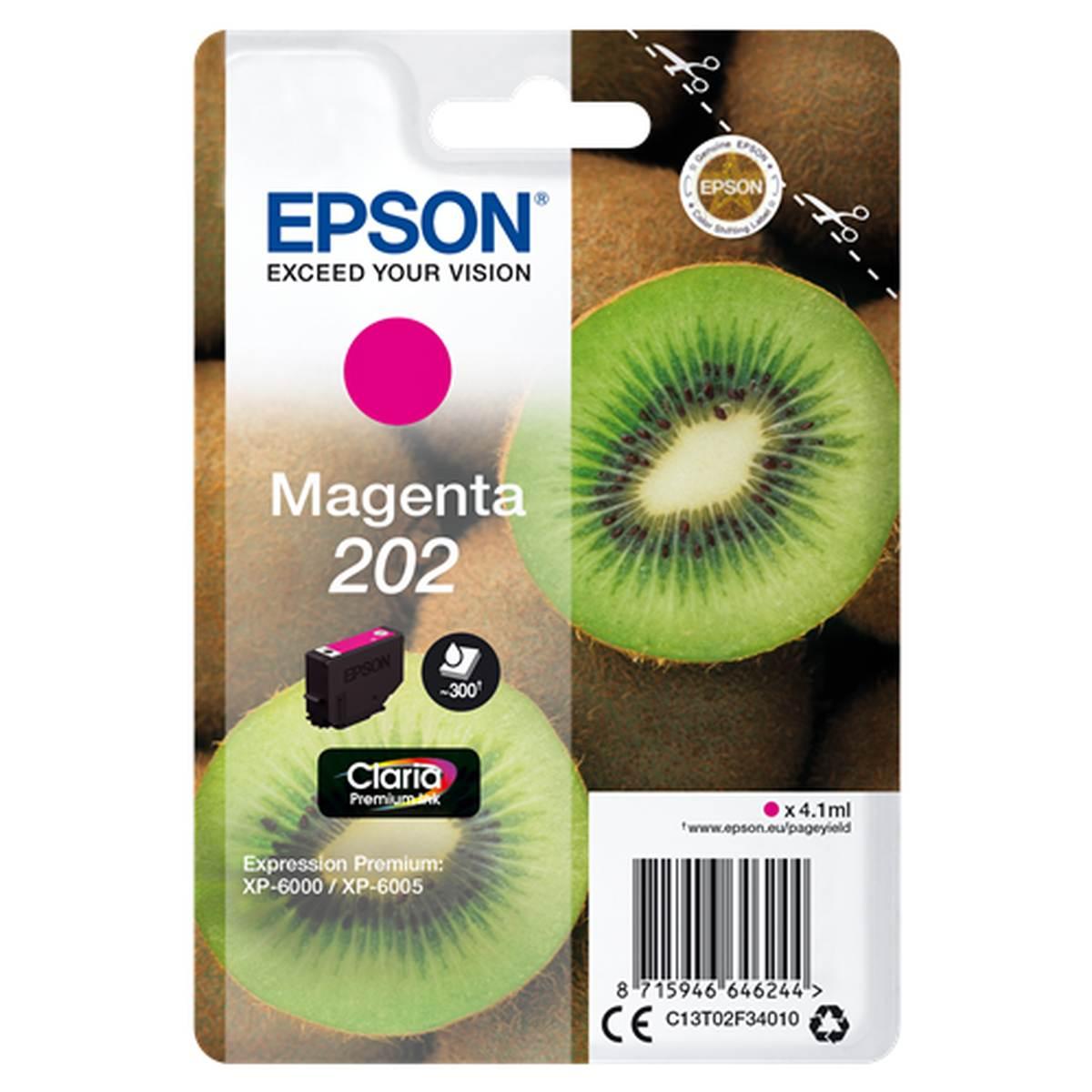 Cartuccia Originale (202, C13T02F34010) EPSON XP6000 (300pag) MAGENTA