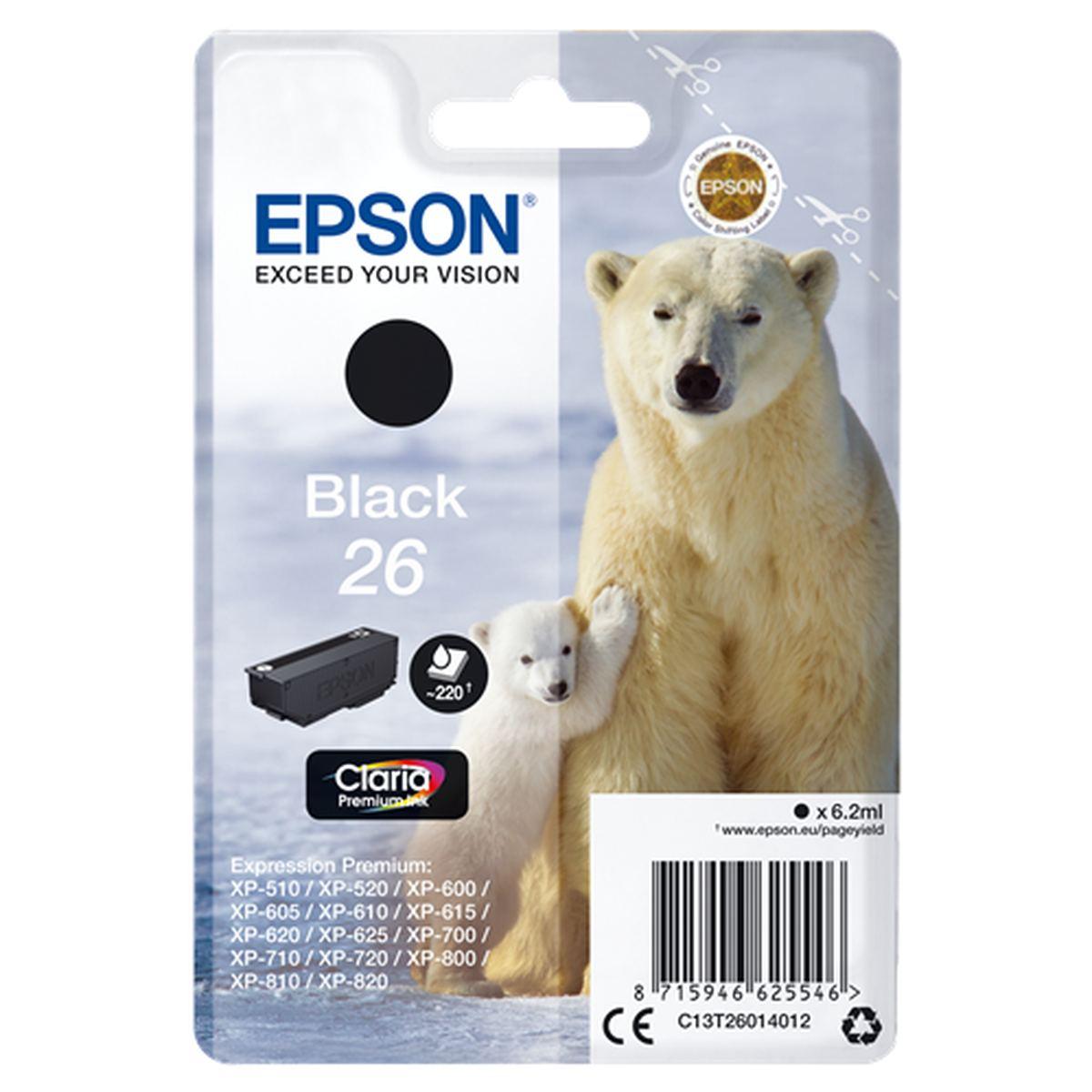 Cartuccia Originale (T2601,26) EPSON XP600 (220pag) NERO